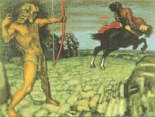 Репродукция картины "heracles kills the centaur nessus to save deianira" художника "штук франц фон"