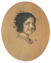 Репродукция картины "portrait of the daughter mary stuck" художника "штук франц фон"