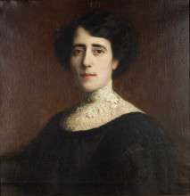 Копия картины "portrait of a lady with lace collar" художника "штук франц фон"