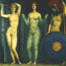 Картина "the three goddesses hera, aphrodite, athena" художника "штук франц фон"