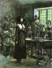 Репродукция картины "anne hutchinson on trial" художника "эбби эдвин остин"