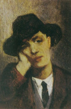 Копия картины "portrait of amadeo modigliani (possibly by jeanne h&#233;buterne)" художника "эбютерн жанна"