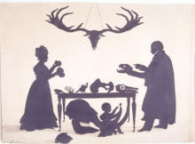 Копия картины "william buckland and his wife and son frank, examining buckland&#39;s natural history collection" художника "эдуар огюст"