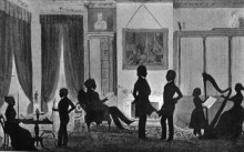 Репродукция картины "portrait of abbott lawrence family in their library, no.5 park street, boston" художника "эдуар огюст"