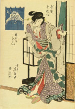 Репродукция картины "a portrait of the courtesan kashiko of tsuruya" художника "эйсен кейсай"