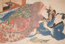 Репродукция картины "shunga scroll" художника "эйсен кейсай"