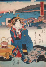 Копия картины "shinagawa: hot tea" художника "эйсен кейсай"