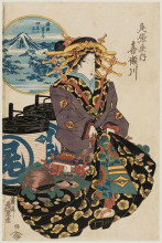 Репродукция картины "fuji from izu (izu no fuji)" художника "эйсен кейсай"