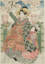 Репродукция картины "katsuyama of the matsubaya" художника "эйсен кейсай"