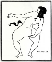 Репродукция картины "bathyllus taking the pose" художника "бёрдслей обри"