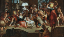 Репродукция картины "adoration by the shepherds" художника "эйтевал йоахим"