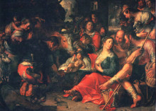 Картина "adoration by the shepherds" художника "эйтевал йоахим"