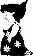 Репродукция картины "caricature of a figure in a sunflower dress" художника "бёрдслей обри"