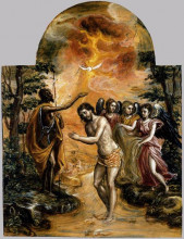 Копия картины "крещение христа" художника "эль греко"