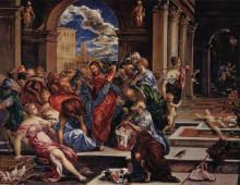 Картина "христос прогоняет торговцев из храма" художника "эль греко"