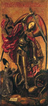 Репродукция картины "saint michael triumphs over the devil" художника "бермехо бартоломе"