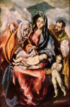 Репродукция картины "святое семейство со св. анной и маленьким иоанном крестителем" художника "эль греко"