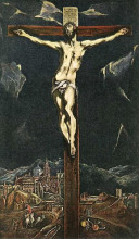 Копия картины "христос в агонии на кресте" художника "эль греко"