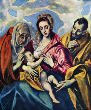 Репродукция картины "святое семейство и св. анна" художника "эль греко"