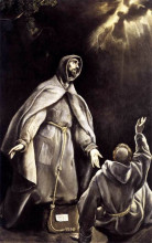 Репродукция картины "видение святого франциска: пылающий факел" художника "эль греко"
