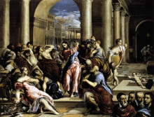 Картина "христос прогоняет торговцев из храма" художника "эль греко"