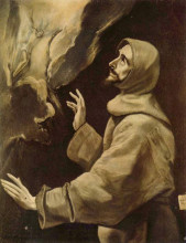 Репродукция картины "св. франциск получает стигматы" художника "эль греко"