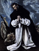 Копия картины "св. доминик за молитвой" художника "эль греко"