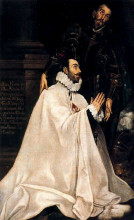 Копия картины "юлиан ромеро де лас азанас и его покровитель св. юлиан" художника "эль греко"