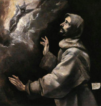 Копия картины "св. франциск получает стигматы" художника "эль греко"