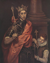 Картина "людовик святой, король франции с пажом" художника "эль греко"