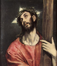 Репродукция картины "христос несущий крест" художника "эль греко"