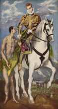 Копия картины "св. мартин и нищий" художника "эль греко"