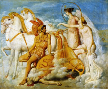 Репродукция картины "венера, раненная диомедом, возвращается на олимп" художника "энгр жан огюст доминик"