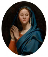 Копия картины "богородица в синей вуали" художника "энгр жан огюст доминик"
