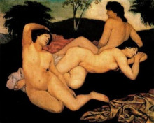 Копия картины "after the bath, the nymphs" художника "бернар эмиль"