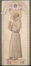 Репродукция картины "картон для окон часовня св. фердинанда. св. франциск ассизский" художника "энгр жан огюст доминик"
