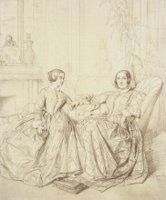 Картина "графиня шарль д&#39;огюль и её дочь клер д&#39;огюль" художника "энгр жан огюст доминик"