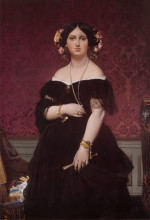Репродукция картины "портрет мадам муатесье, стоя" художника "энгр жан огюст доминик"