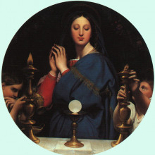 Копия картины "богородица с гостией" художника "энгр жан огюст доминик"