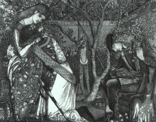 Картина "прощание рыцаря" художника "бёрн-джонс эдвард"