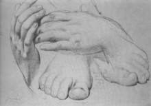 Картина "этюд рук и ног для золотого века" художника "энгр жан огюст доминик"