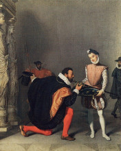 Копия картины "дон педро толедо, целующий меч генриха iv" художника "энгр жан огюст доминик"