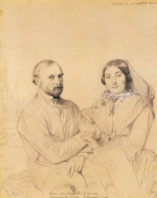 Репродукция картины "эдмон рамель и его жена, урожденная ирма донбернар" художника "энгр жан огюст доминик"