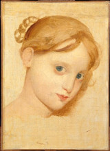 Копия картины "голова светловолосой девушки с голубыми глазами (лор-зоега)" художника "энгр жан огюст доминик"