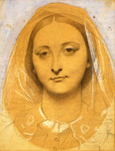 Копия картины "мадемуазель мари де бордерье" художника "энгр жан огюст доминик"
