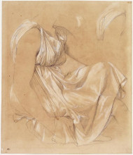 Копия картины "этюд сидящей женщины" художника "энгр жан огюст доминик"