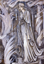 Репродукция картины "гудрун поджигает дворец атли" художника "бёрн-джонс эдвард"