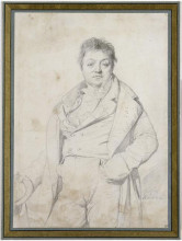 Копия картины "портрет художника шарля тевенена, директора французской академии в риме" художника "энгр жан огюст доминик"