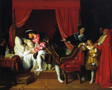 Копия картины "смерть леонардо да винчи" художника "энгр жан огюст доминик"
