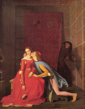 Репродукция картины "франческа да римини и паоло малатеста" художника "энгр жан огюст доминик"